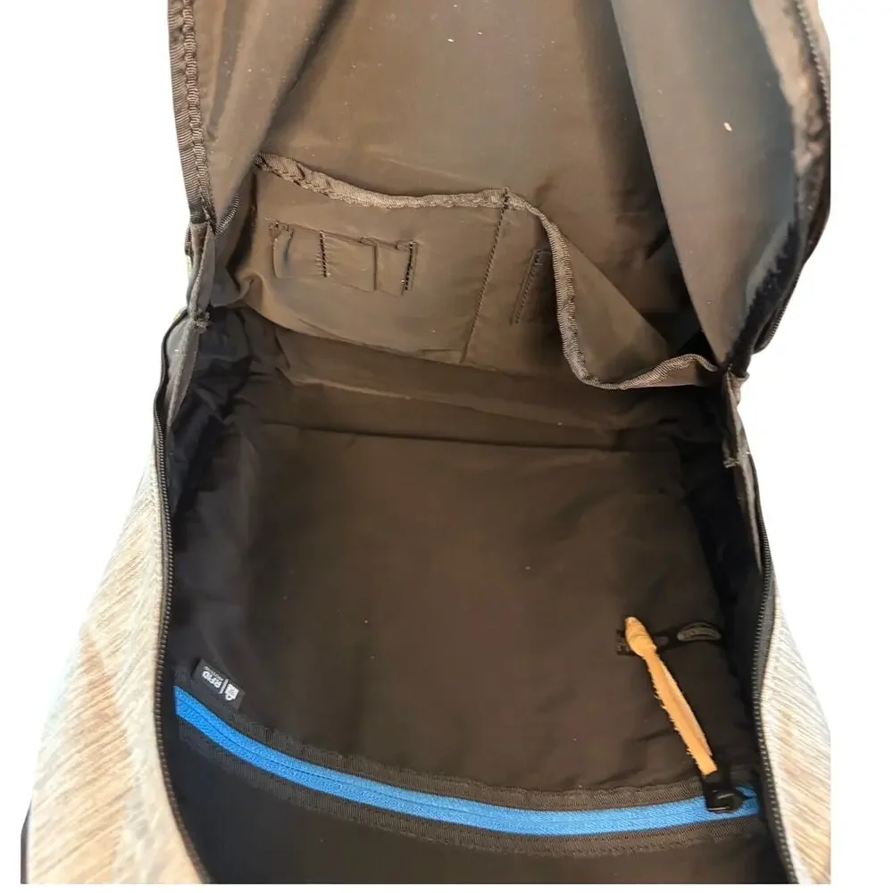 NWT Fossil Gray Estate Backpack RFID Protection Zip Pouch Minimalist Tech Style